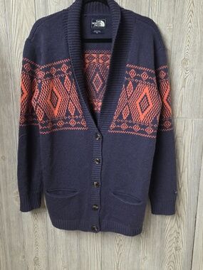 The North Face Jacquardigan Fair Isle Sweater Womens Size XL
